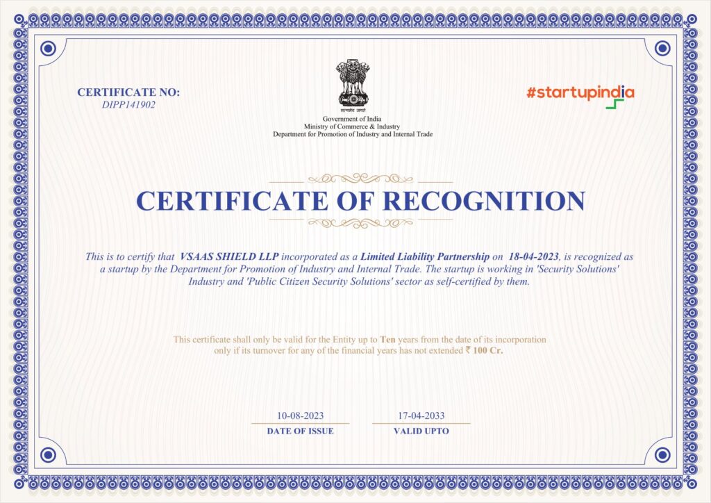 certificate startup india